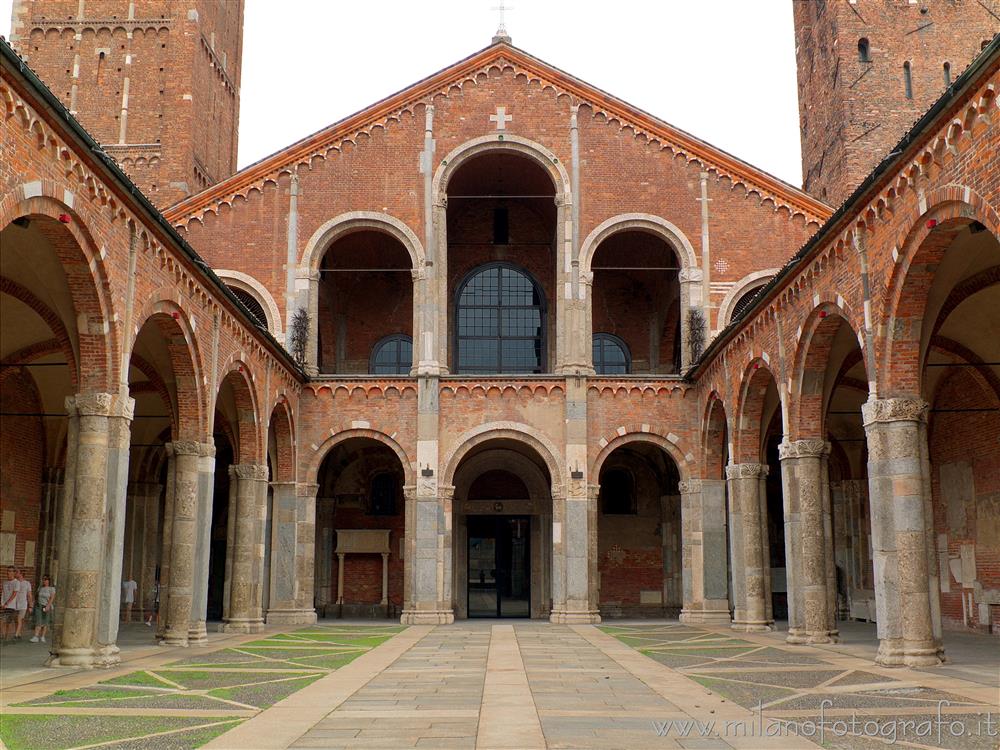 Milan (Italy) - Facade of the Basilica of Sant'Ambrogio